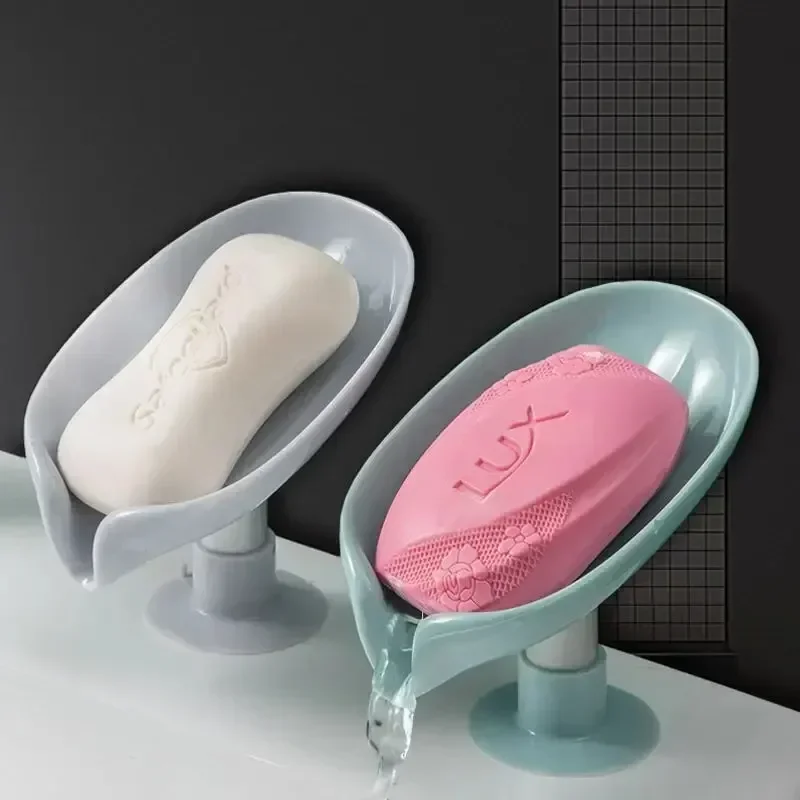 Eco Sponge - ที่วางสบู่รูปใบไม้ กล่องใส่สบู่แบบมีถ้วยดูด ถาดวางสบู่สำหรับอาบน้ำ ที่วางฟองน้ำ อุปกรณ์ครัว อุปกรณ์ห้องน้ำ