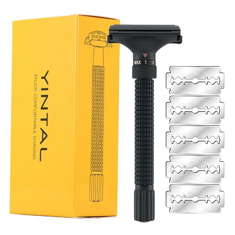 Safety Razor Handle - ปรับความแม่นยํามีดโกนผู้ชาย-Double Edge ความปลอดภัยผีเสื้อทองเหลืองโลหะ Handle สําหรับเคราและหนวดกรูมมิ่ง 5