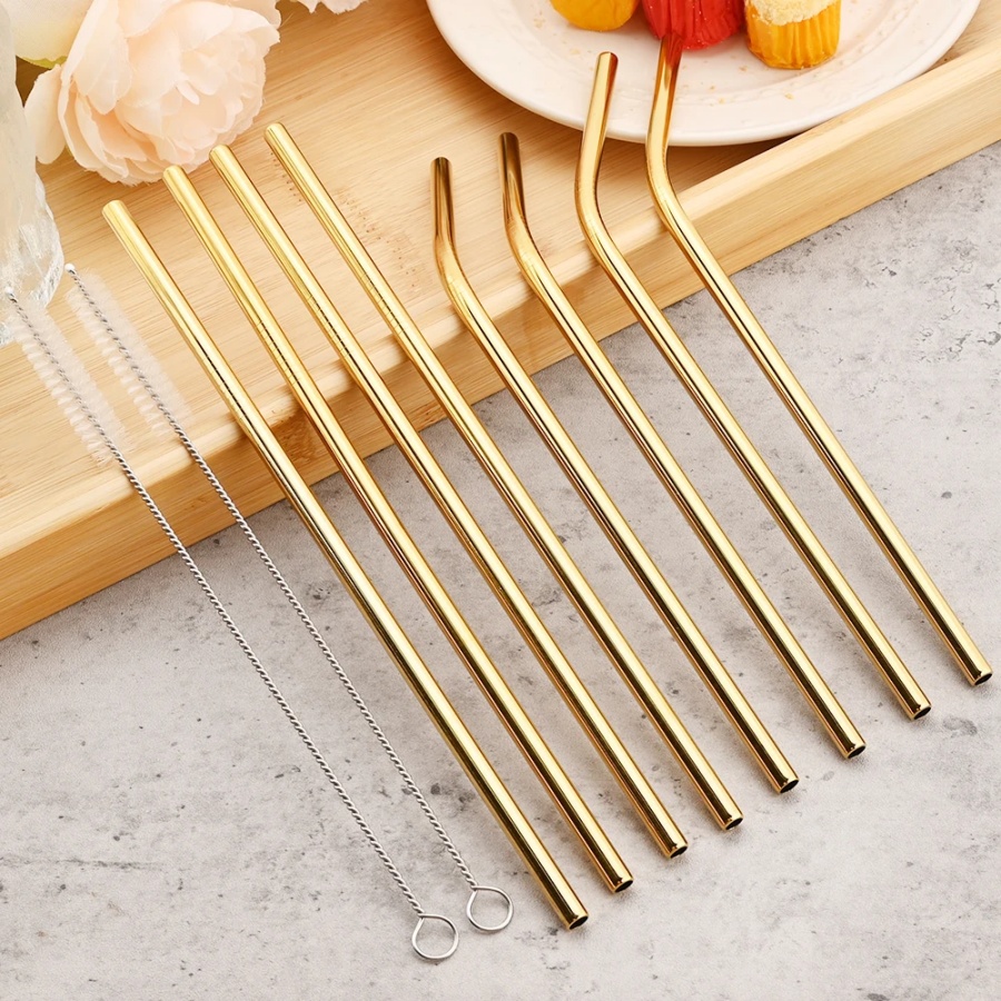 4 ชิ้น reusable gold หลอดชานมน - Reusable Straw บทวิจารณ์และราคา