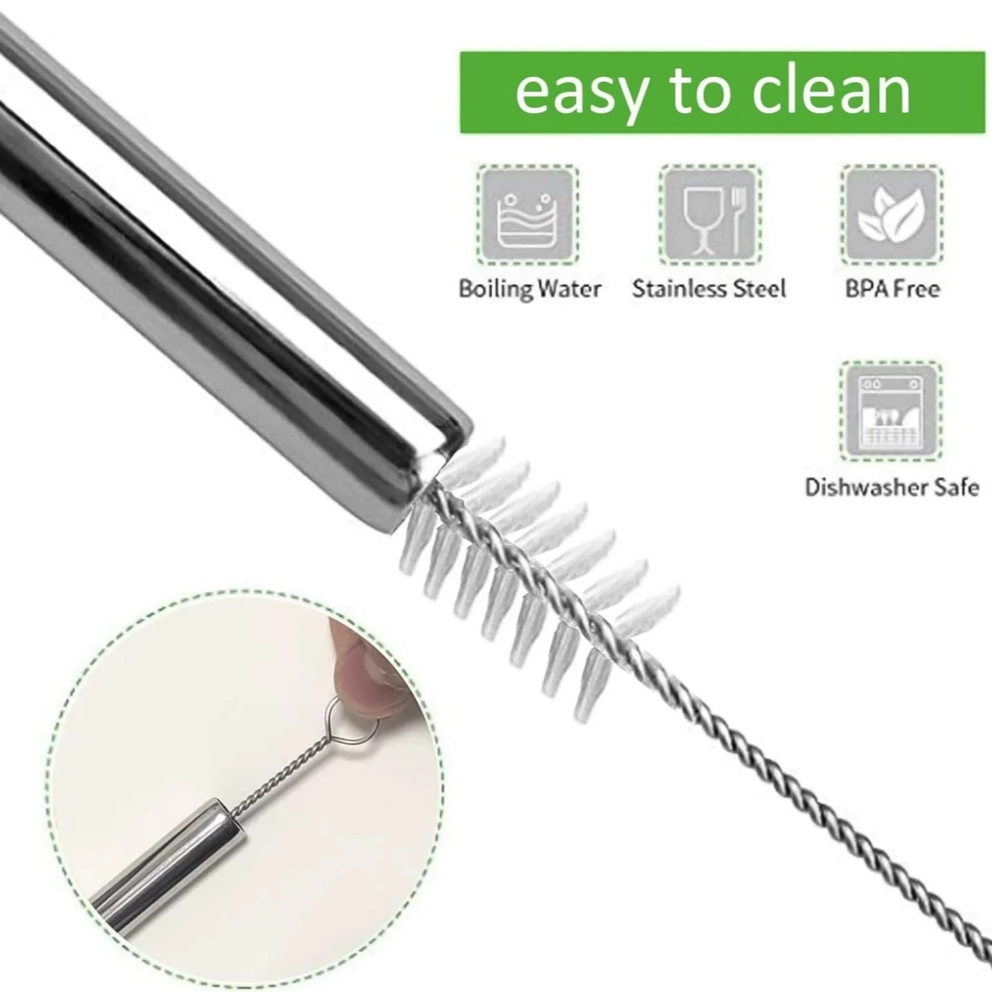 100Pcs สแตนเลสสตีลความทนทานดื่ - Reusable Straw บทวิจารณ์และราคา