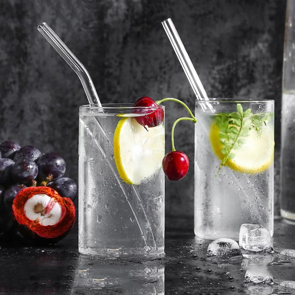 1-10 ชิ้นแก้วฟางชุด Borosilica - Reusable Straw บทวิจารณ์และราคา