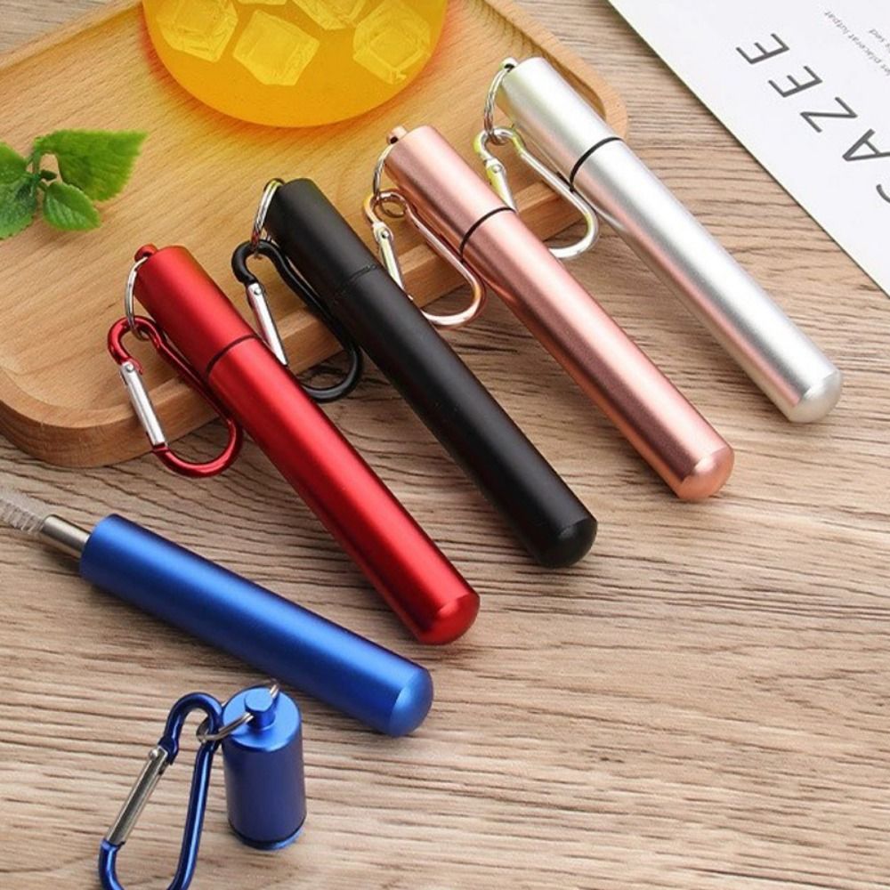 สแตนเลสสตีลแบบพับเก็บได้แบบพกพ - Reusable Straw บทวิจารณ์และราคา