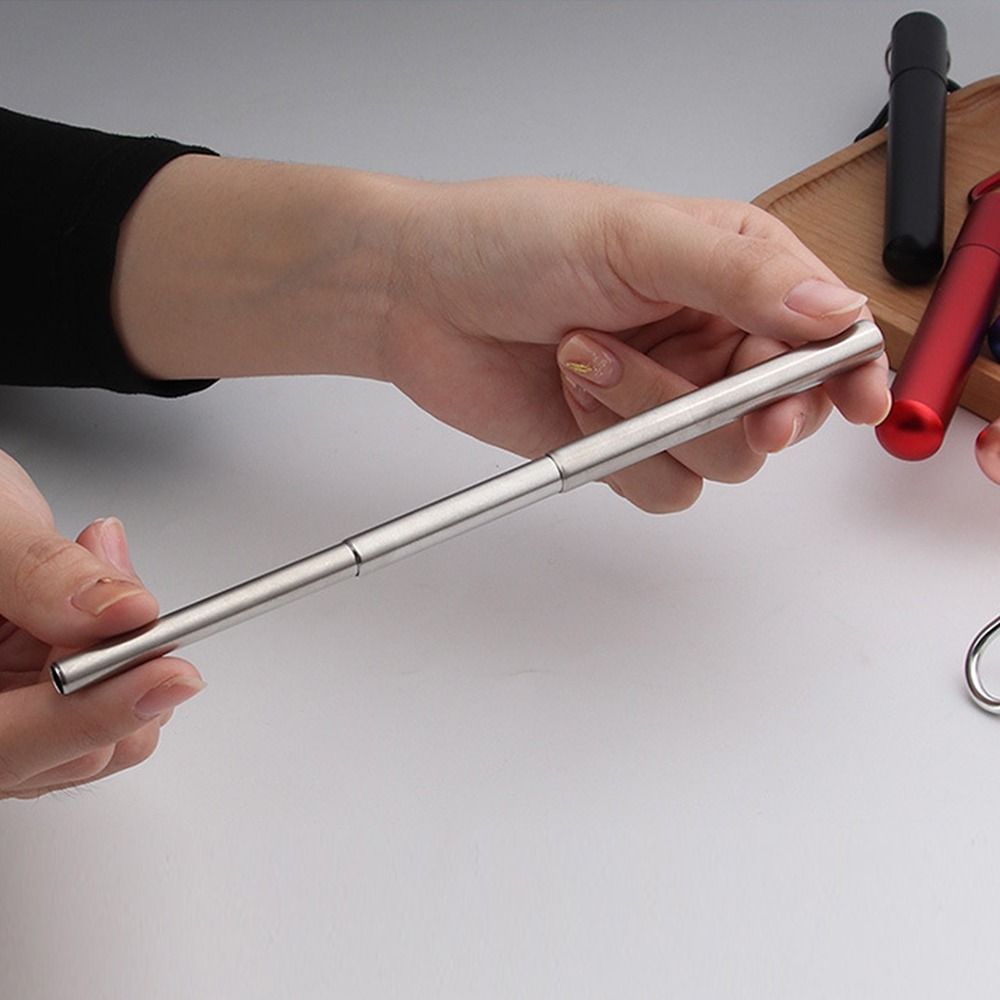 สแตนเลสสตีลแบบพับเก็บได้แบบพกพ - Reusable Straw บทวิจารณ์และราคา