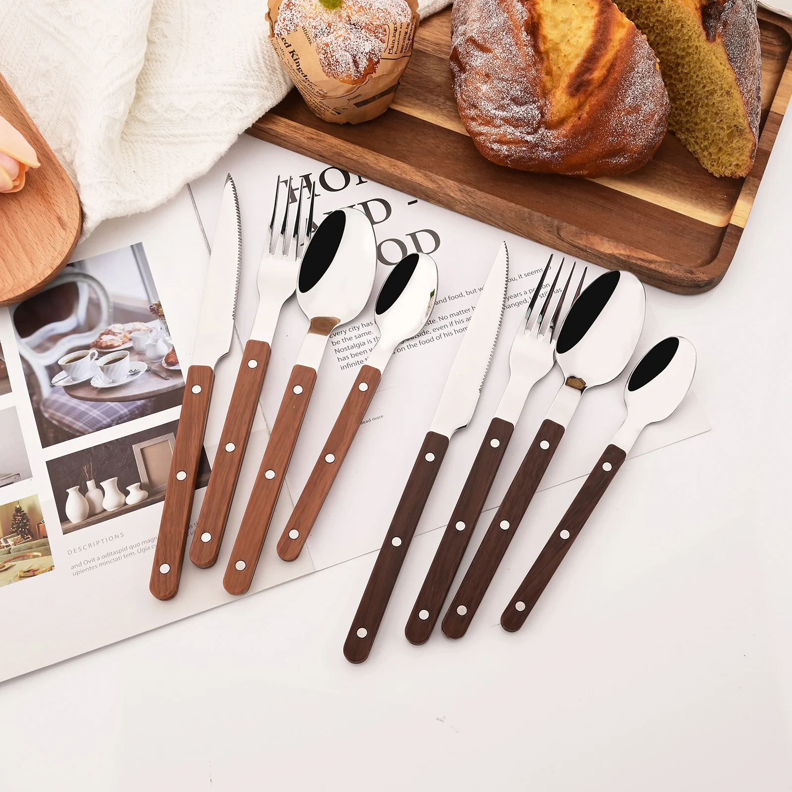 5/20 ชิ้นเลียนแบบไม้เงินชุดอาห - Bamboo Cutlery บทวิจารณ์และราคา